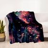 Fantasy Night Sky Lanterns iPhone WallpaperBlanket Flannel Throw Blanket for Sofa, Bed, Travel, Camping, Office, Couch, Chair