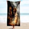 1PC Custom Name "Wild Horses Free" Beach Towel Highly Absorbent And Sand-Resistant Towel for Swimming, Pool, Yoga, And Travel Lightweight