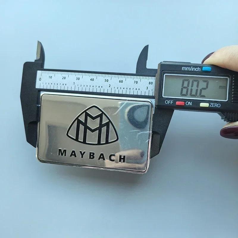 For Benz W206Square & Long Thin Aluminium Label Sticker Car Emblem for Mercedes Benz Maybach AMG Star Wheat B Badge Logo Black Silver