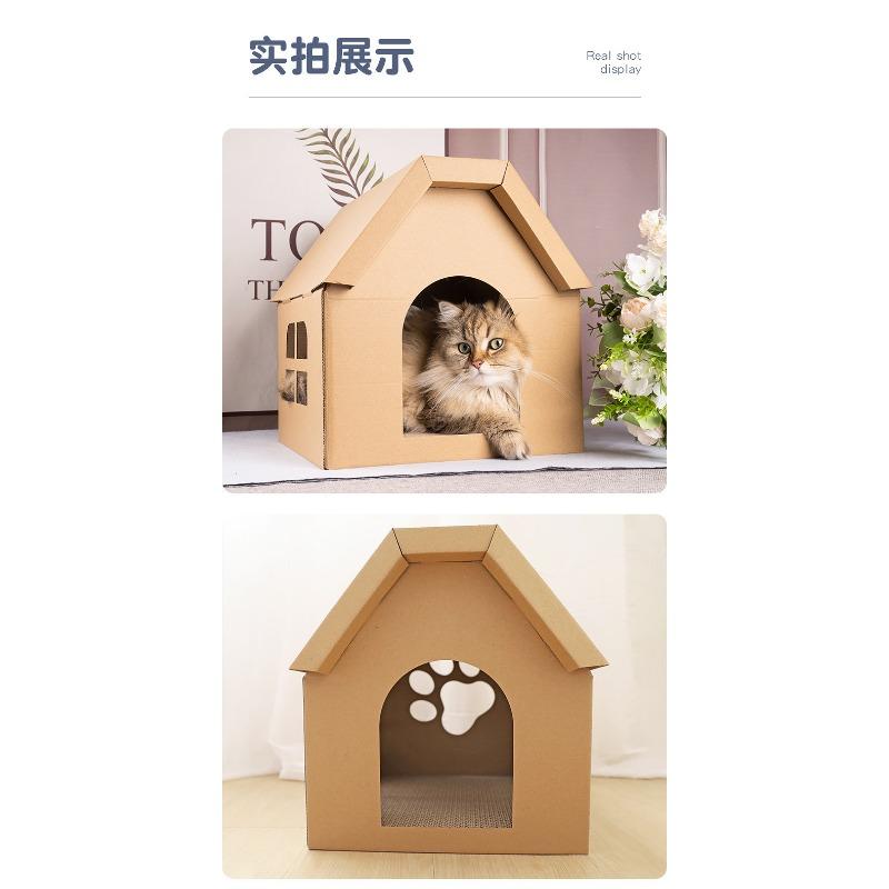 Wear Resistant Warm Integrated Corrugated Paper Cat Scratcher Bed Cat Toy For Cats