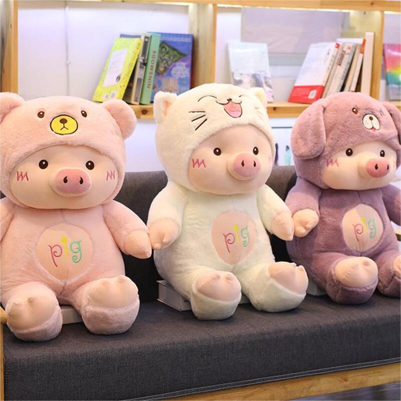 Weiches und kuscheliges Schweine-Stofftier für Kinder in drei Farben und Größen