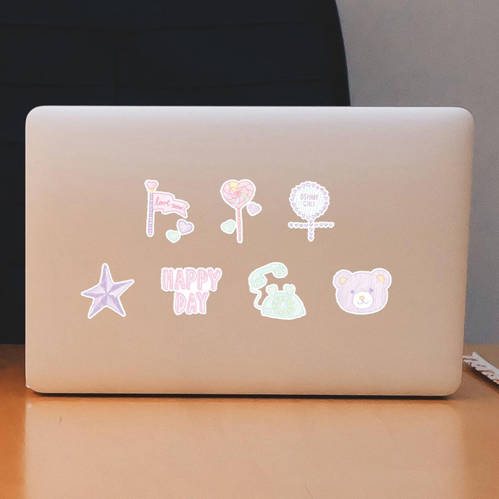 50 Cute Crayon Drawing Graffiti Stickers Suitcase Car Notebook Refrigerator Waterproof Decorative Stickers