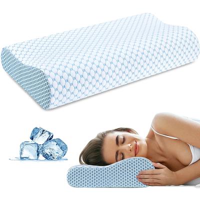 1pc Cool Feeling Memory Foam Pillow, 2 In 1 Ergonomic Orthopedic Cervical Pillow for Neck Pain, Sleep Support Pillow Neck Pillow