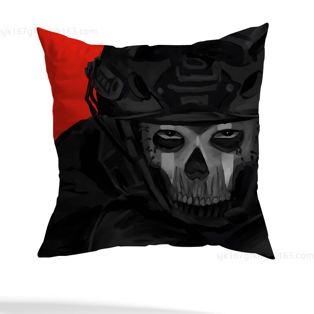 Game Call of Duty Pillow Case Anti-dustmite Pillowcase Invisible zipper silky short plush Sofa cushion cover
