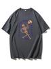 2025 Summer New trendy cotton Tshirt with skull print loose and fashionable couple shortsleeved mens and womens tops