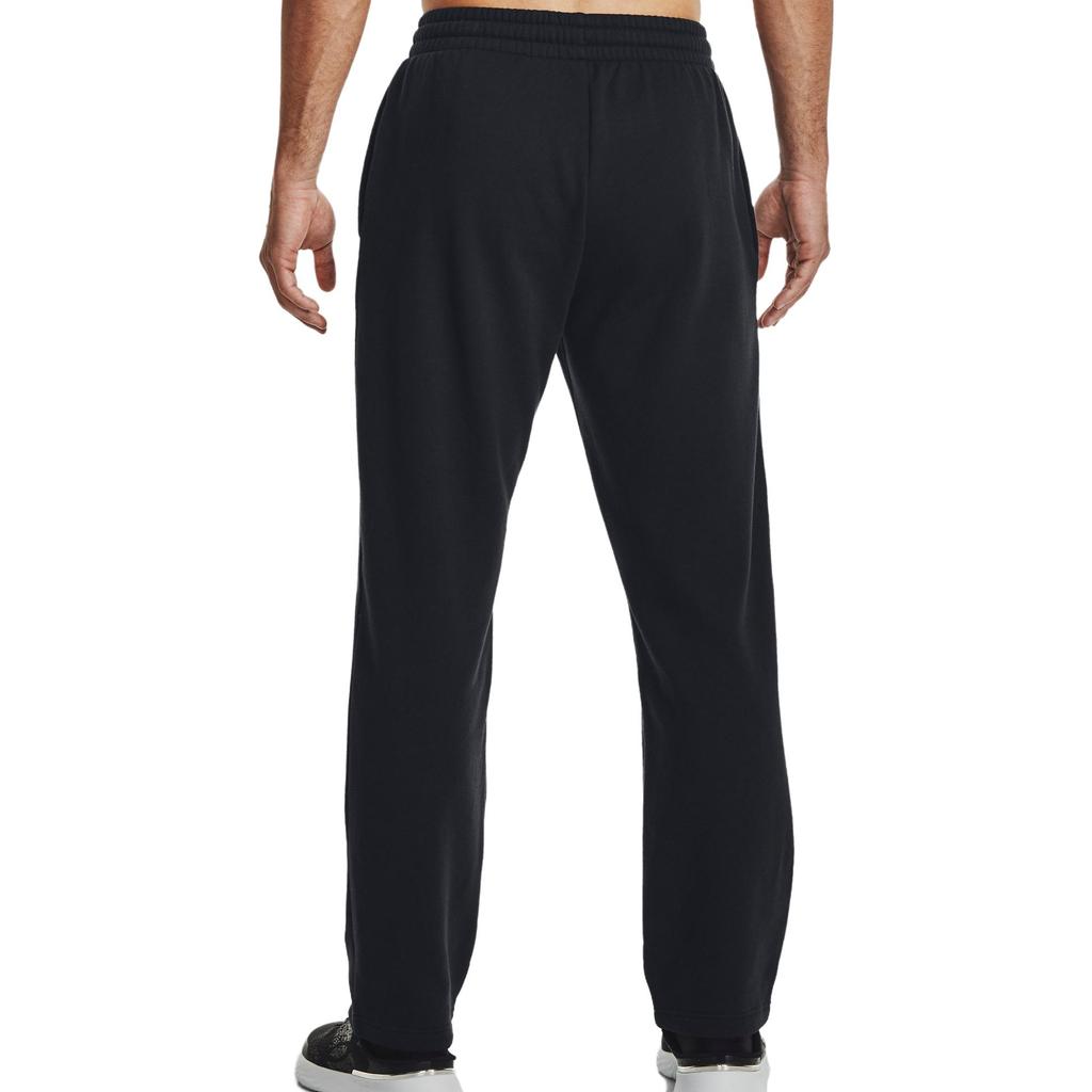 Under Armour Rival Fleece Pants With Logo Print Men Bottoms Black 1379868-001