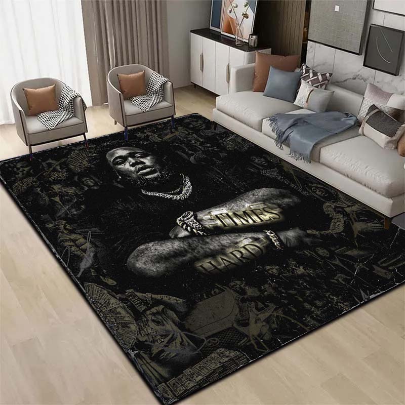 3D  Hip Hop Rapper Carpet Rod Wave Home Living Room Bedroom Decoration Flannel Comfortable Anti slip Area Corridor Carpet Gift