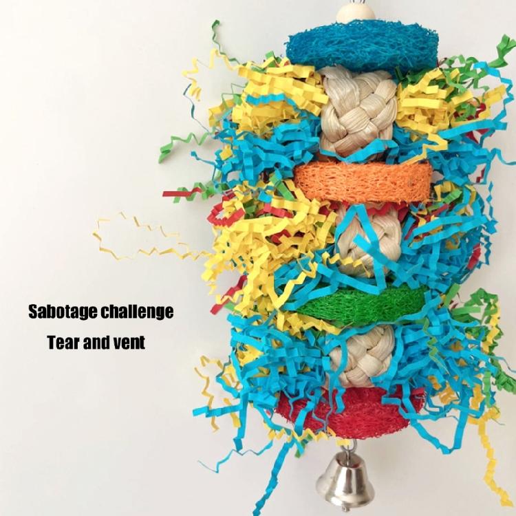 Papageien Kauspielzeug für große Vögel Luffa Stroh Käfigspielzeug zum Kauen Geflochtene Maiskolbenschalenstreifen Käfigzubehör