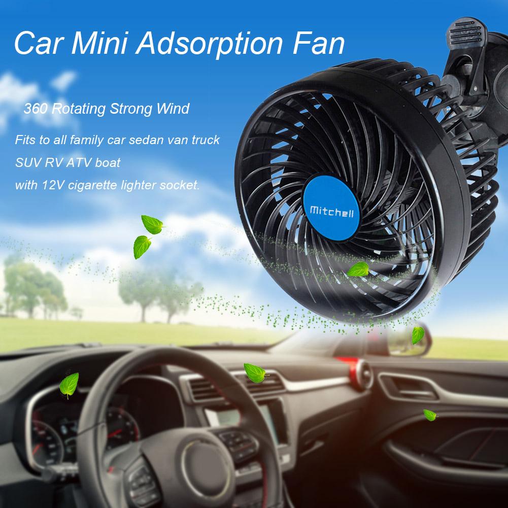 12/24V Car Cooling Fan Single Head Air Circulator Fan Sucker Electric Car Circulator Mini Car Fan Cooler for Auto Truck Off-Road