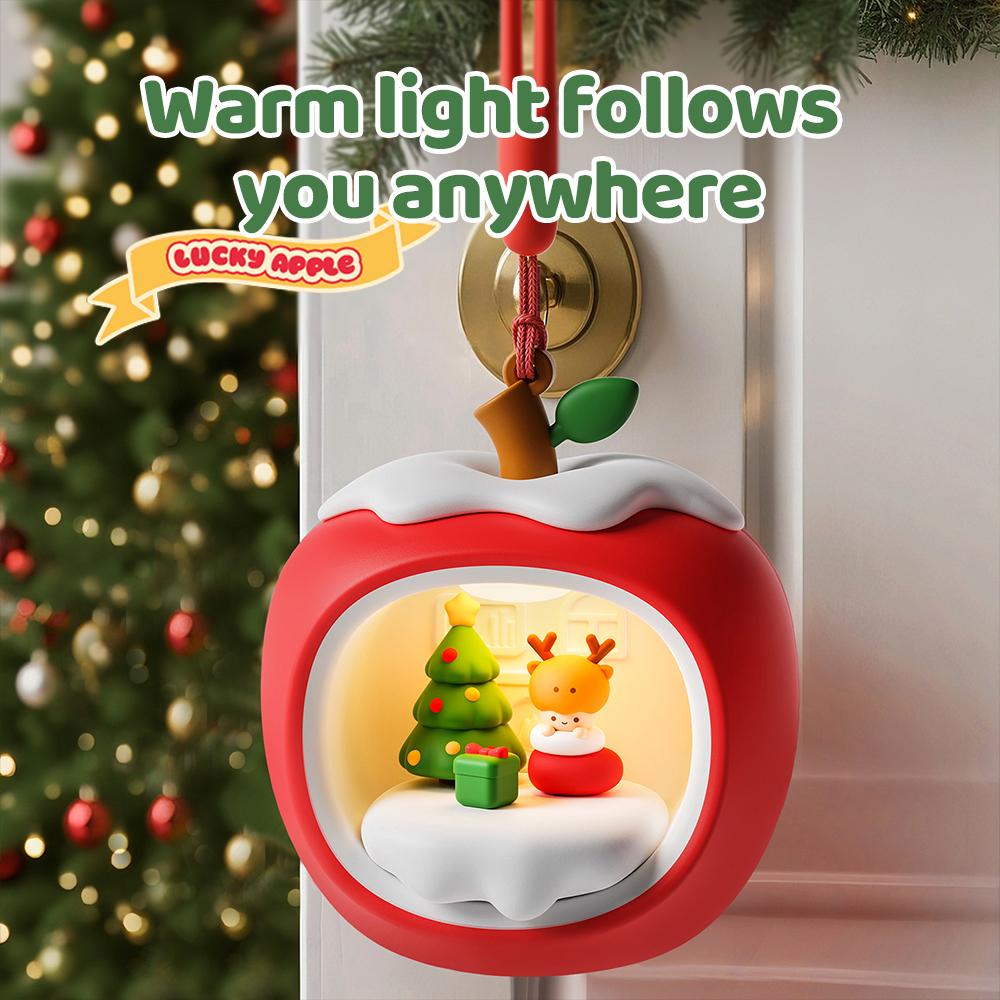 Apple House Night Light 3 Level Brightness Christmas Sleeping Nightlights Rechargeable Christmas Light For Kids Christmas Gift
