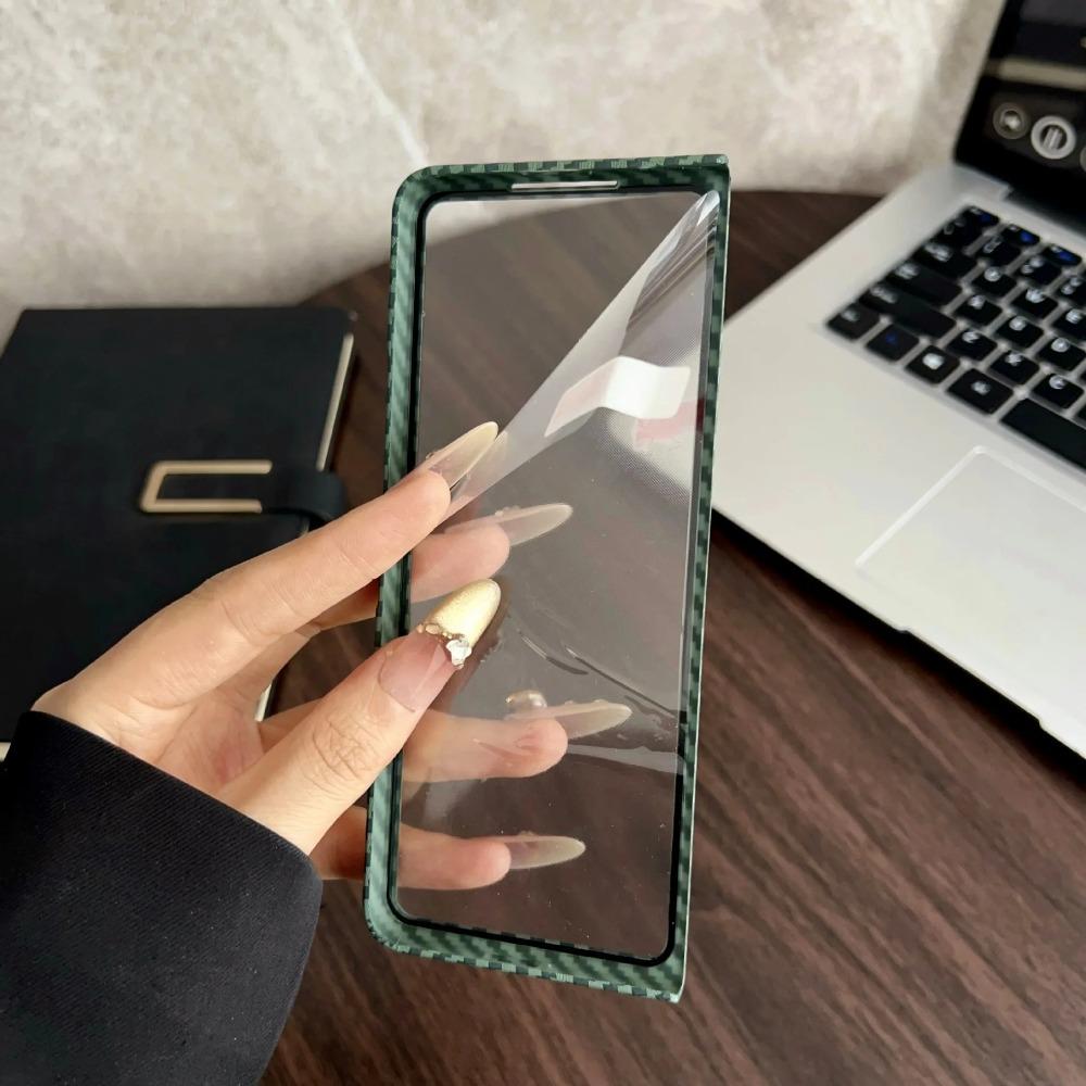 Ultra-thin Carbon Fibre Leather Phone Case for Samsung Galaxy Z Fold 7 6 5 4 3 Magsafe Wireless Charging Screen Shockproof Protect Cover