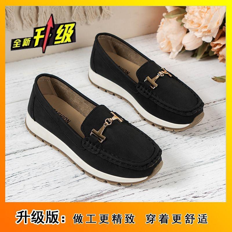 2025 autumn new fashionable and comfortable muffin platform casual single shoes non-slip soft-soled loafers one-pedal Doudou shoes