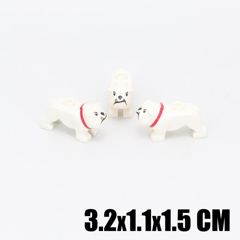 Cute Modeling Small Animals Assembled Building Block Scene Accessories Parts Chicken Husky Fighting Dog Flamingo Ornament