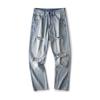Spring and Summer New Ripped Straight Micro-tip Nostalgic Blue Jeans Denim City