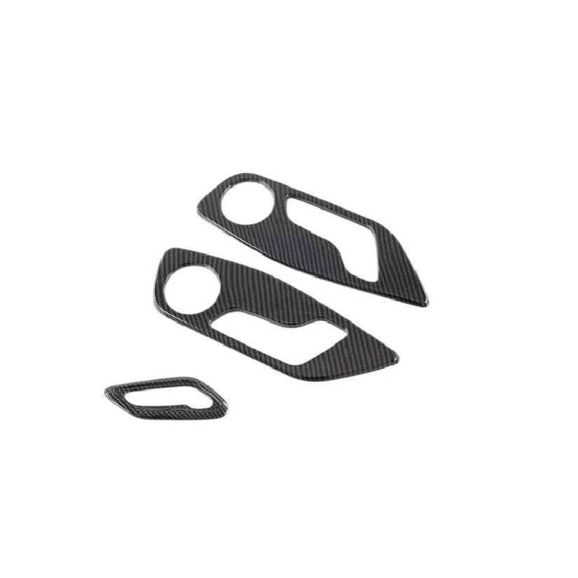 For BYD Han Ev Dm Car Accessories Carbon Fiber Style Interior Inner Seat Adjustment Switch Knob Button Cover Trim