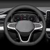 For VW Volkswagen Taos Tayron D Type Steering Wheel Cover Leather Ultra-thin Anti-slip Car Handle Covers Interior Accessories