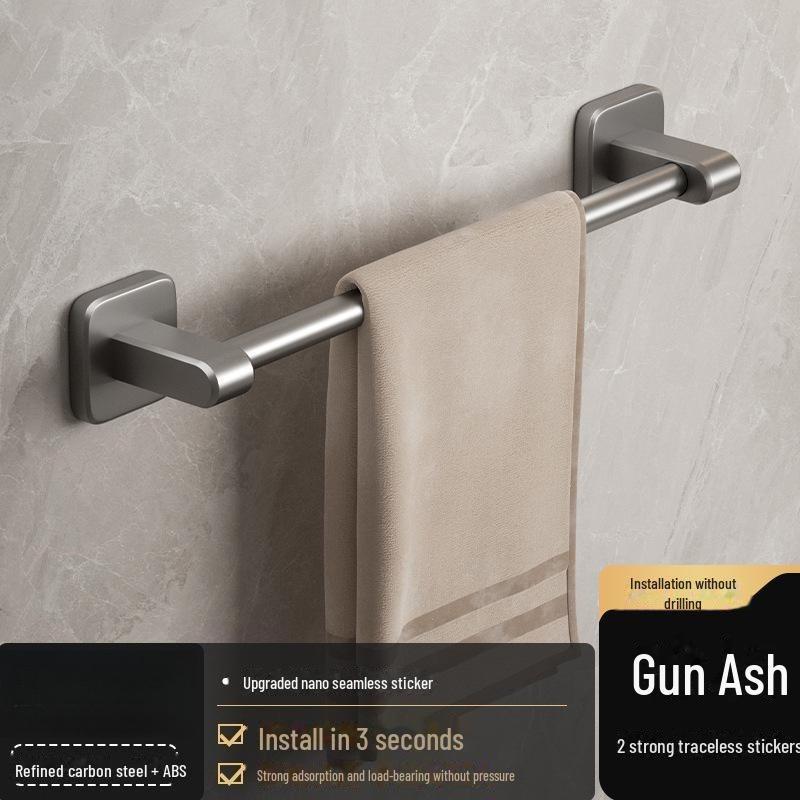 

Алюминиевая вешалка для полотенец без перфорации: Хранение и органайзер для ванной комнаты 30cm темно серый