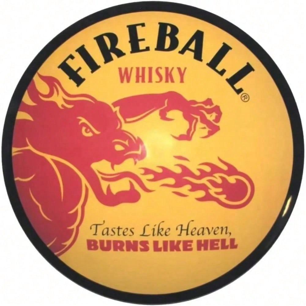 Vintage Fireball Whisky Metal Tin Sign Man Cave Pub Garage Wall Decor