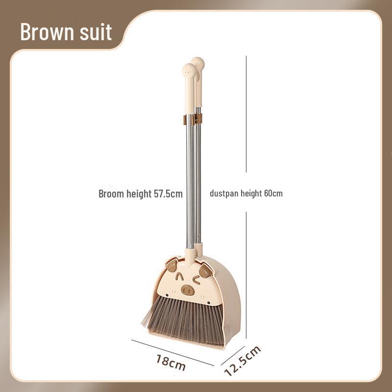 Kids' Pretend Play Cleaning Set: Broom, Mop, and Dustpan with Little Pig Design