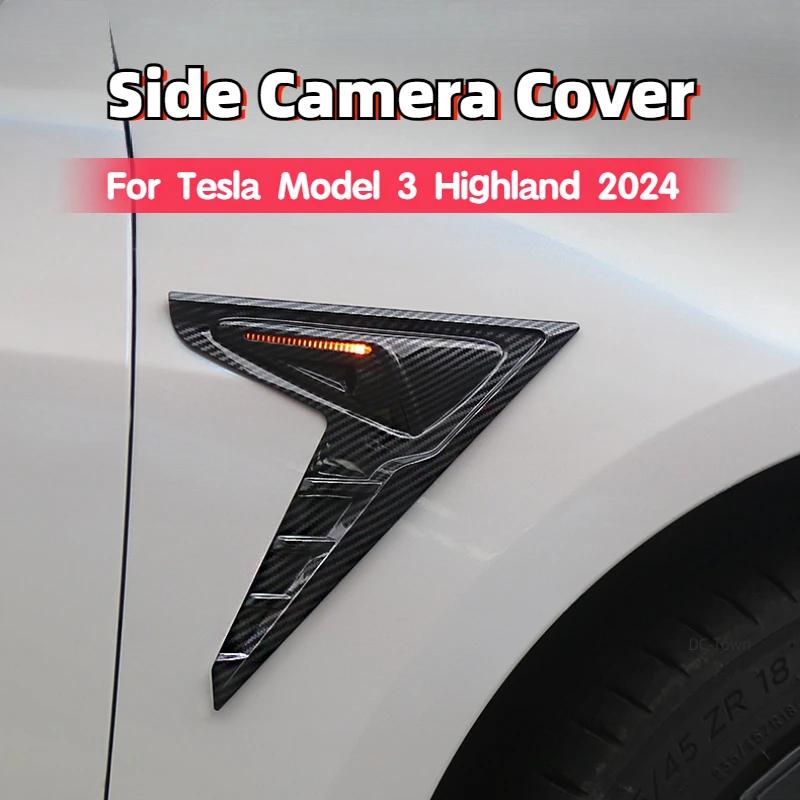 Side Camera Cover for Tesla Model 3+ For Model Y Juniper 2025 Thunder Fender Flanks Wing Blade Panel Spoiler Covers Accessories