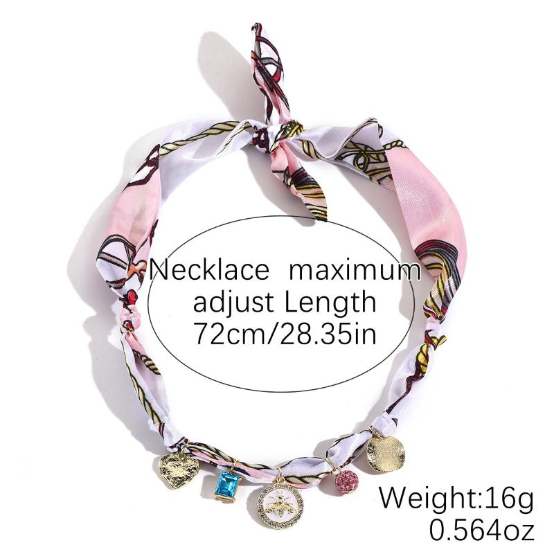 Summer  Scarf Necklace Colorful Stainless Steel Pendant Necklace Shell Fish Seahorse Love Pendant Jewelry