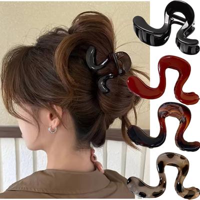 2026 New Irregular Hair Claw Clip Solid Color Shark Clip for Women Premium Simple Non-Slip Hair Catch Clips for Thick Thin Hair