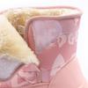 Girls' Pink Waterproof Snow Boots with Plush Lining and Thick Sole