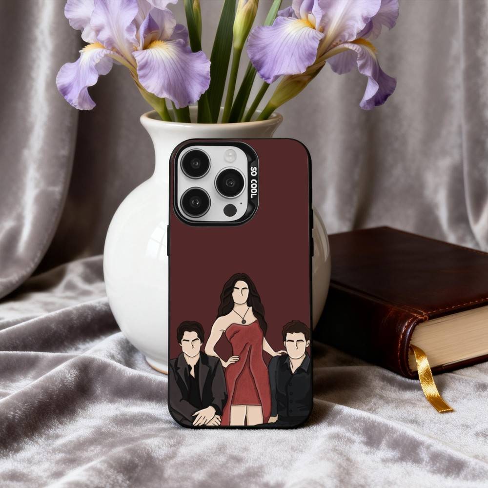D-drama mysterious The Vampires D-Diaries Phone Case For iPhone17,16,15,14,13,12,11 Plus,Pro Max Black Candy Silver Plated Cover