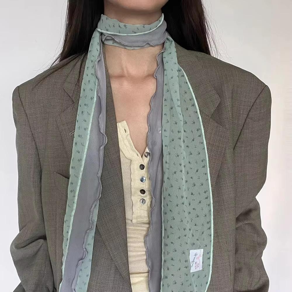 Shawl Women Long Scarf Headbands Long Ribbon Scarf Fahison Silk Bag Ribbon  Summer