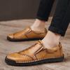 Brown Handmade Leather Men Shoes Casual Slip On Lazy Loafers Driving Breathable Outdoor Flats Hot Sale Moccasins Plus Size 48