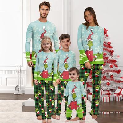 Christmas Prints Family Matching Long Sleeve Tops+Pants Set Family Matching Sets