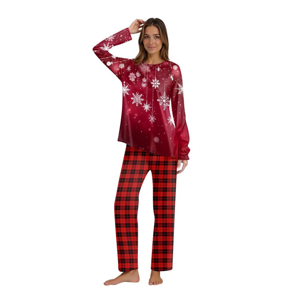 Christmas Prints Family Matching Long Sleeve Tops+Pants Set Family Matching Sets