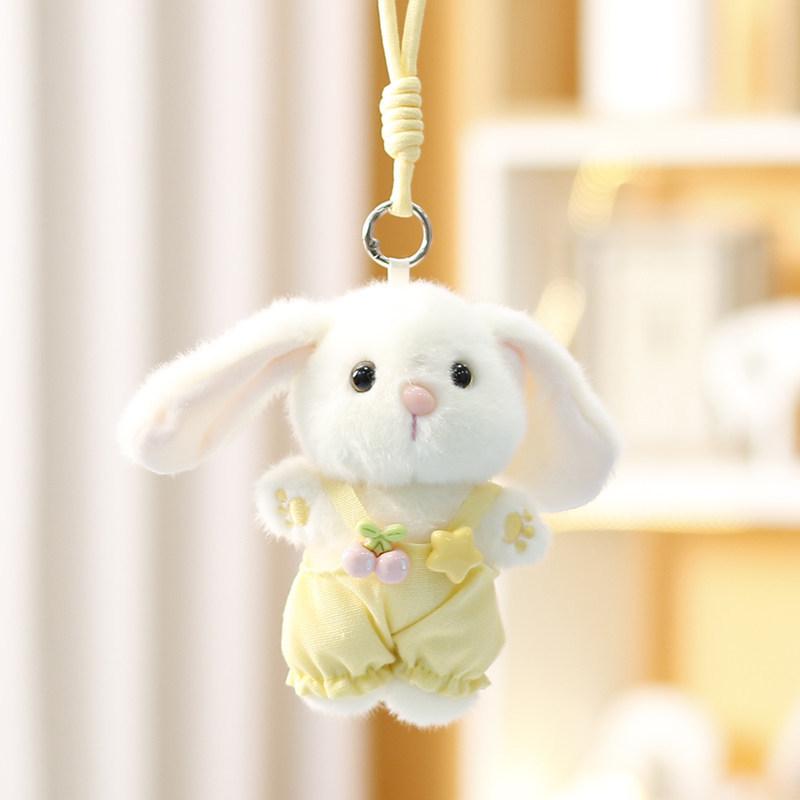 Cute Bunny Plush Doll Keyring For Children Girls Kids Soft Toy 14in YellowSuspenders