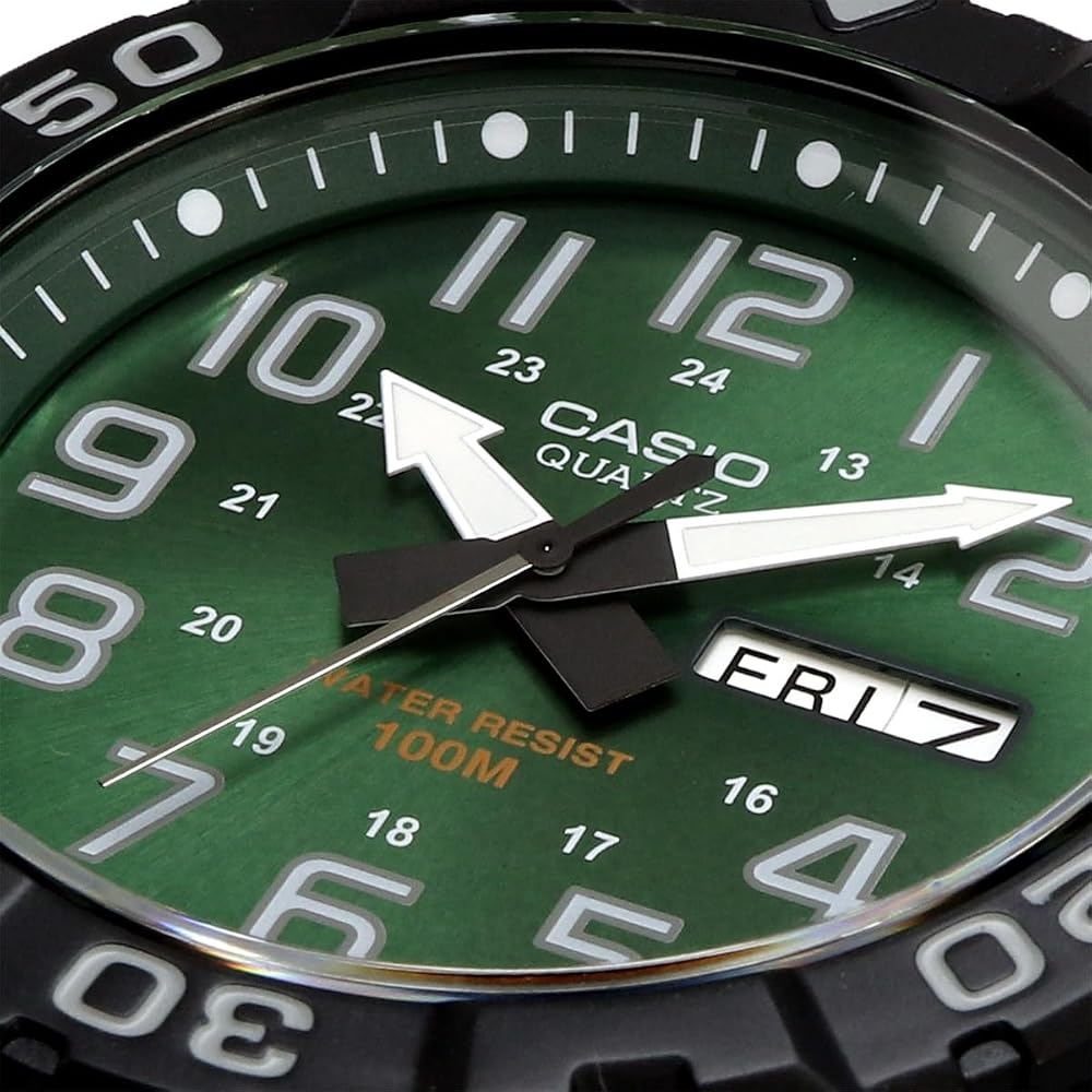 [CASIO] Standard Big Face Quartz Watch MRW-210H-3BV Men's Green Sunburst Dial (Overseas Model) [Parallel Import]