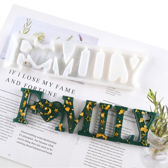 DIY Home Family Love Epoxy Resin Casting Mould Ornament Making Silicone Mold