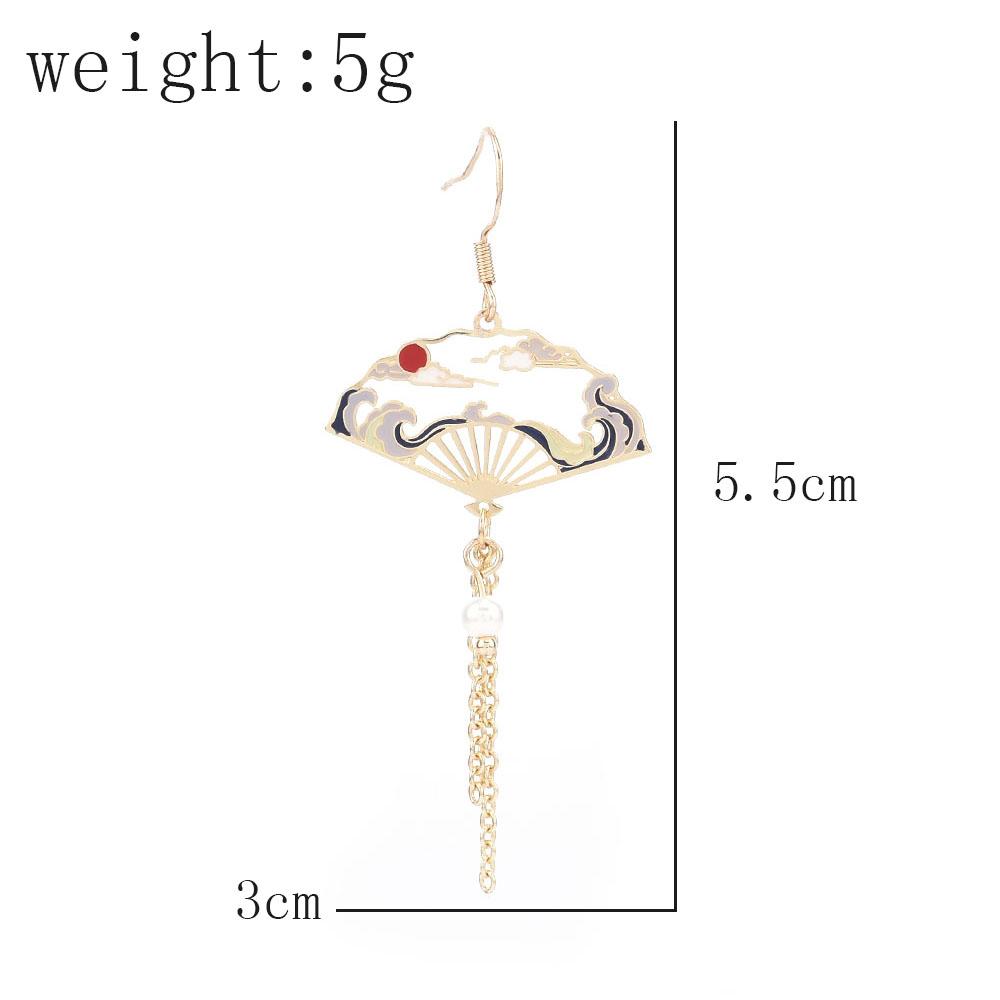 Metal Jewelry Chinese Style Earrings Personality Hollow Shaped Tassel Earrings Women Jewelry Accessories Decorations for Girls