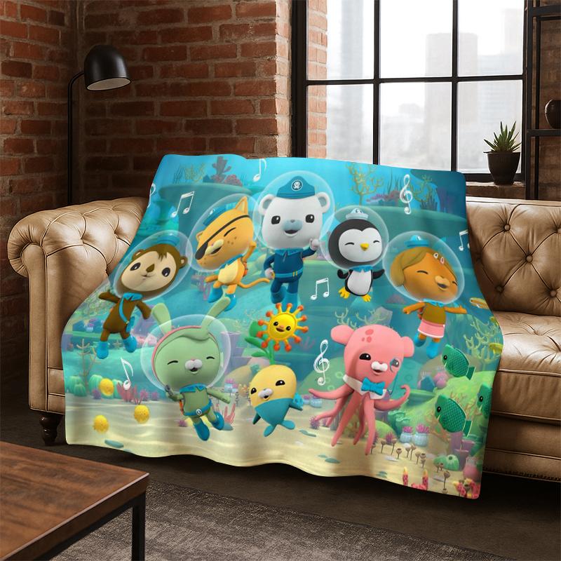 The Octonauts Barnacles Cute Cartoon Flannel Blanket Soft Warm Blanket Throw Blanket for Bedroom Living Room Bed Travel Kids