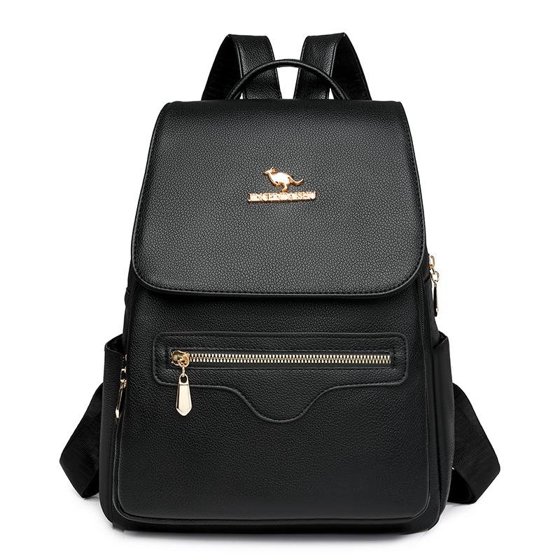 

Модный брендовый рюкзак большой вместимости для леди, новый однотонный цвет, искусственная кожа, школьная сумка для студентов, отдыха и путешествий