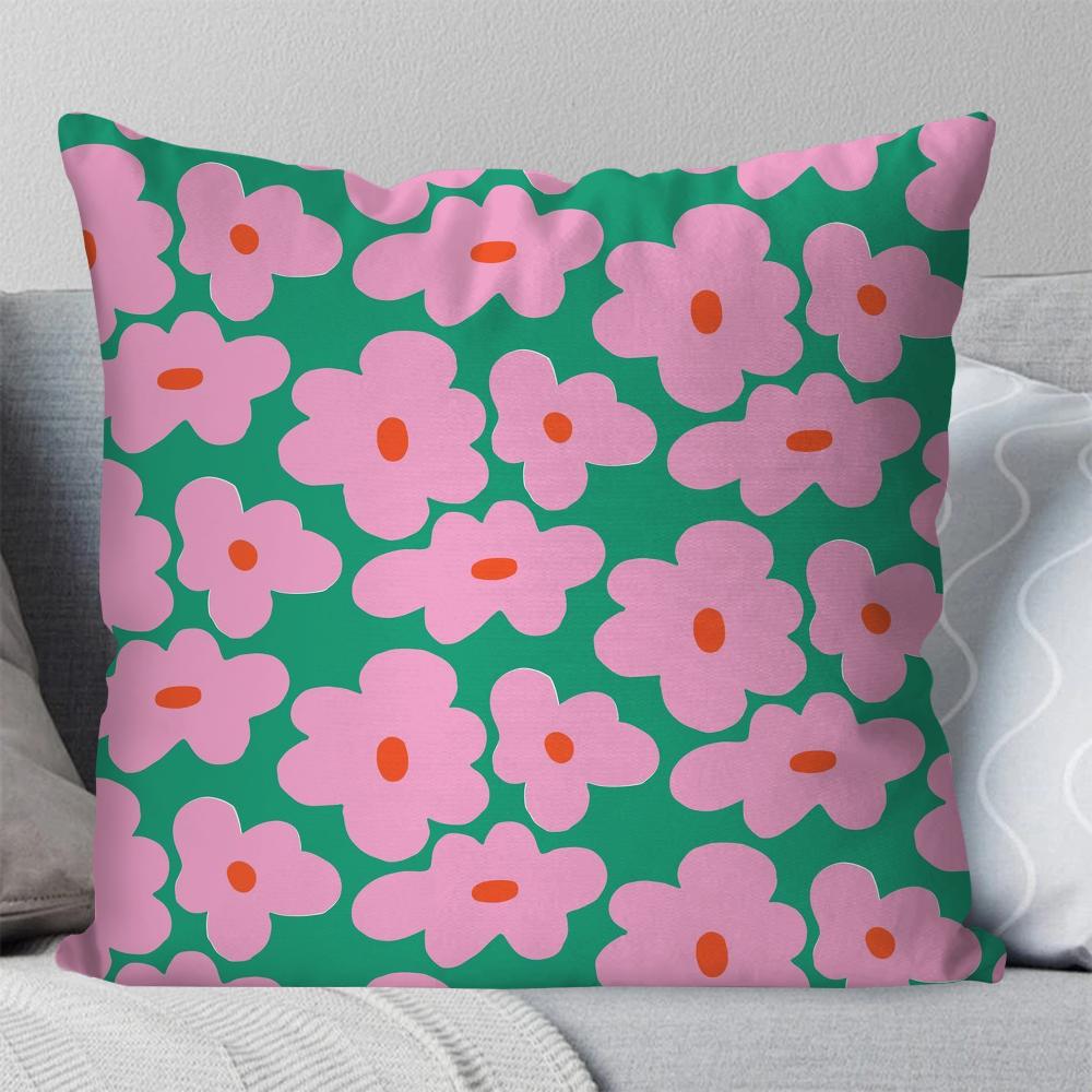 

1pc Flower Plants Pillow Case Square Pillow Bedroom Sofa Leisure Comfort Cushion Car Living Room Home Decoration 40X40 16x16Inch