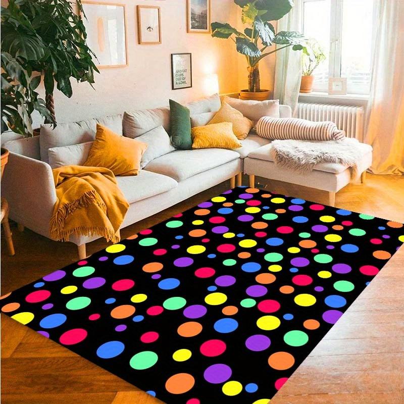 Full of Vitality Mat The New Flannel Carpet with Multi-color Polka Dot Design Is Suitable for Home Living Room Decoration Rug