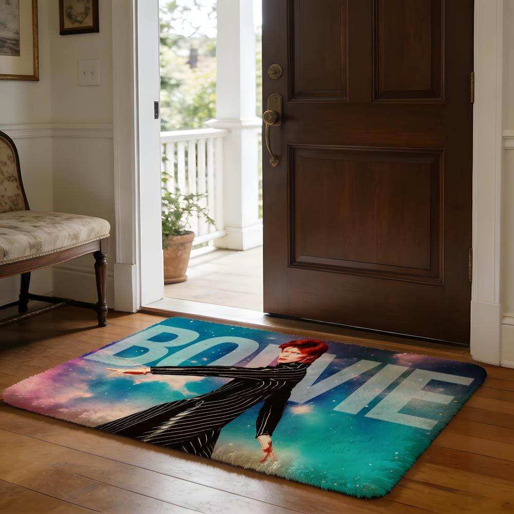 Tapis de sol Living de David Bowie Tapis absorbant doux en flanelle Tapis antidérapant Maison Chambre à coucher Salle de bain