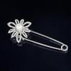 Minimalist Daisy Brooch & Silk Scarf Buckle with Rhinestone Pearl