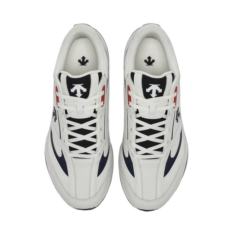 DESCENTE Retro Running Shoes Comfortable Shock Absorption Rebound Sports Casual Shoes Men Sneaker White D4331LSN30-WT
