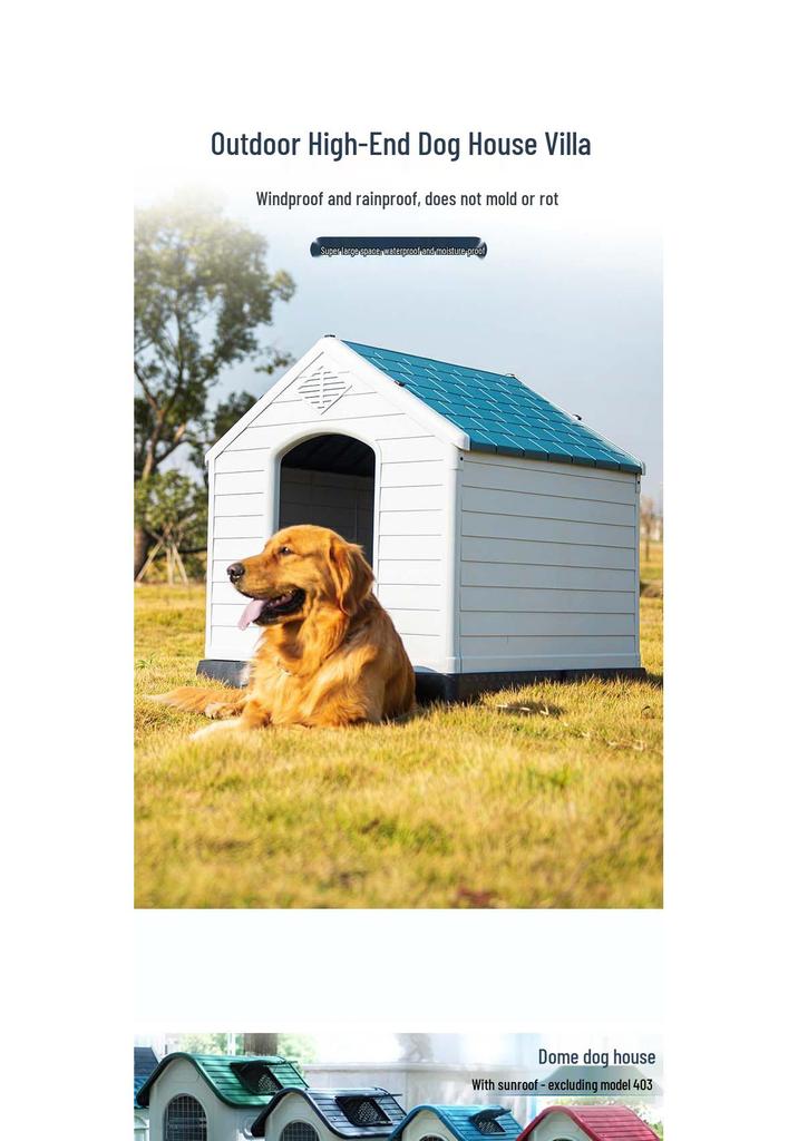 Xinding Rainproof & Windproof Outdoor Plastic Dog Kennel - Winter Dog House for Medium to Large Dogs