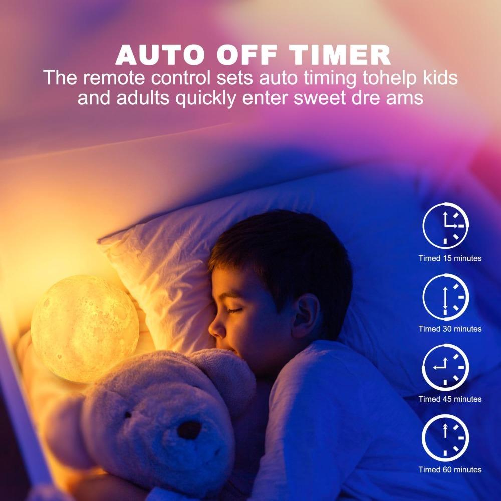 Upgraded Moon Lamp with 16 Colors, Moonlight Gift, Remote and Touch Control Night Light, 4.8-inch Diameter (1 piece)