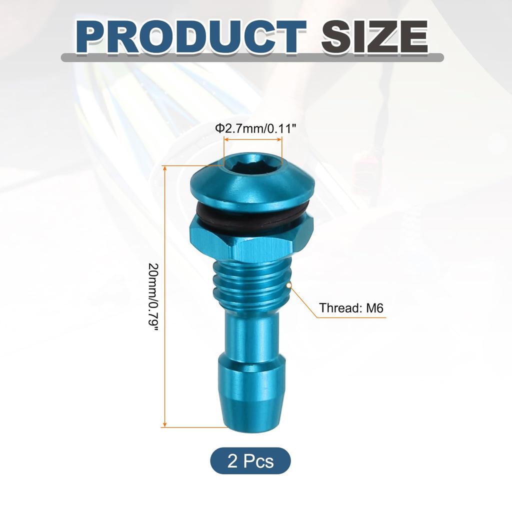 uxcell 2-Pack 20mm M6 RC Boat Water Nipple Drain Nozzle Aluminum Alloy Cooling Tube Extension Kit for RC Boat Motor Cooling System, Blue