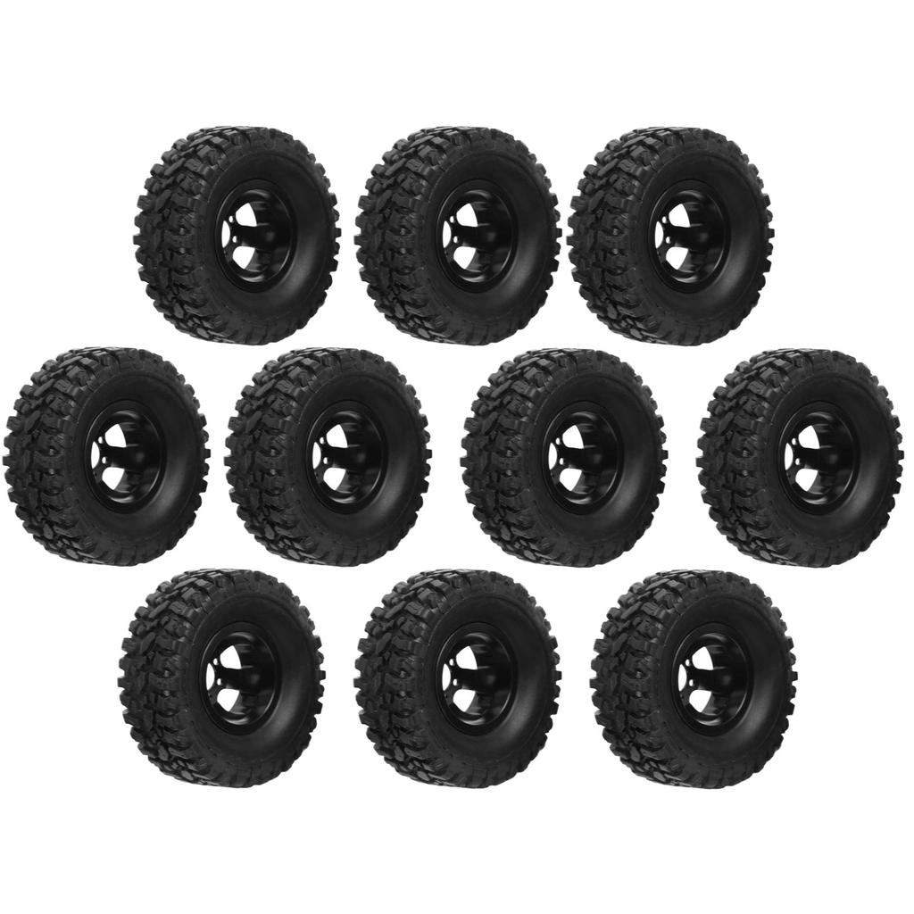 6WD Rubber Tires Aluminum Alloy Wheel Hub for WPL B24 B36 1 16 RC Car Upgrade PartBlack