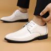 Włoskie Męskie Skórzane Buty Luksusowe Biznesowe Buty Wizytowe Moda Casual Obuwie do Pracy Sznurowane Oksfordy Buty Biurowe Męskie Buty Brogues