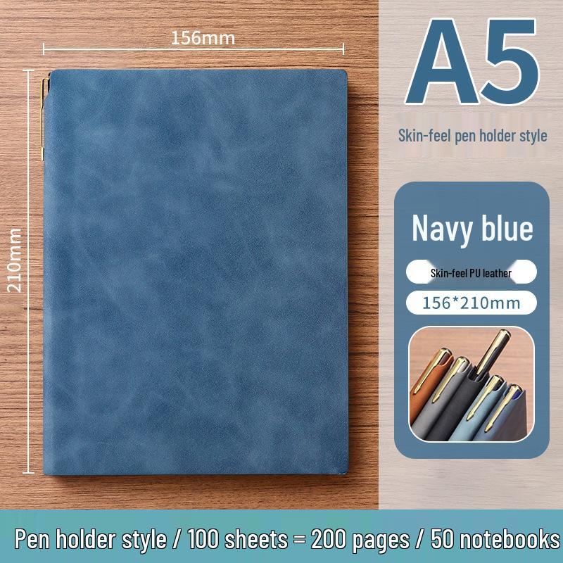 A5 Soft Leather Suede Notebook with Custom Logo - Simple B5 Business Meeting Journal, Large Thick Diary