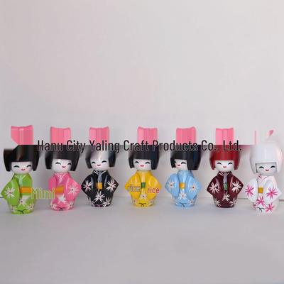 Japanese Wooden Doll - Cute Cartoon Home Decor & Gift, Featured Tourist Handicraft, Small Size